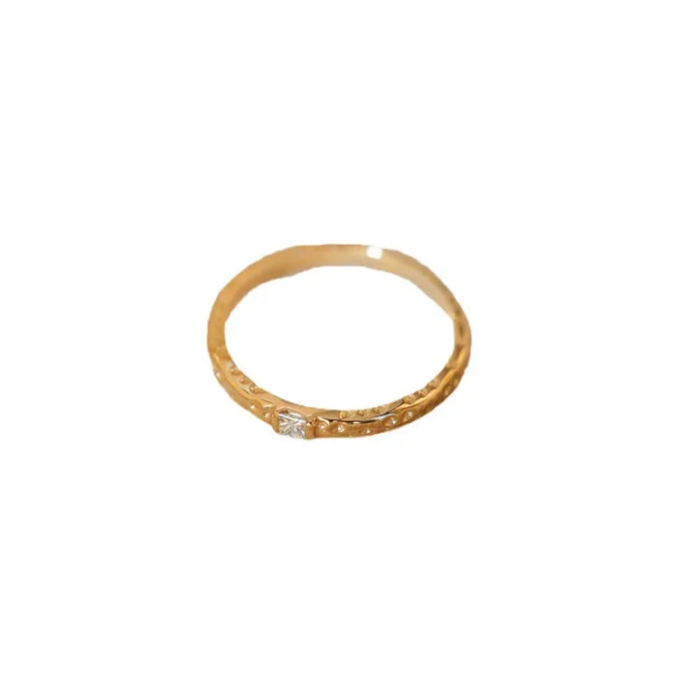Gold Plated Sterling Silver Ring with Zirconia - Aurora-5-State of Style