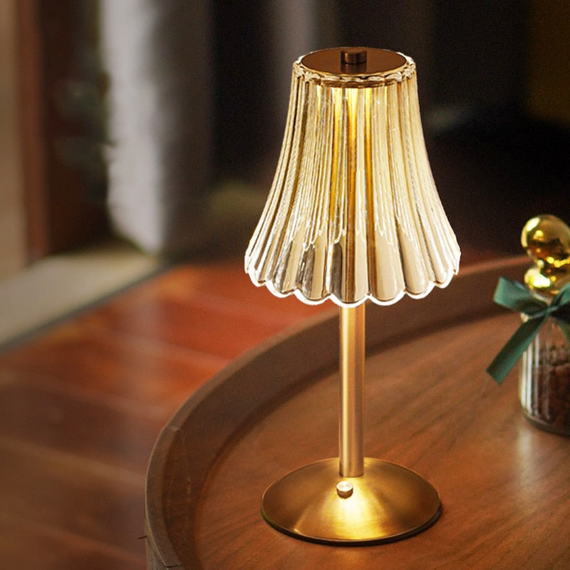 Golden Crystal Table Lamp - Aurora Luxe-Classic-State of Style