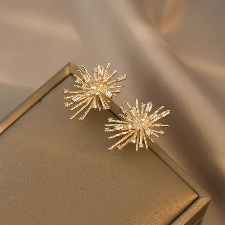 Golden Firework Zirconia Earrings – Livia-State of Style