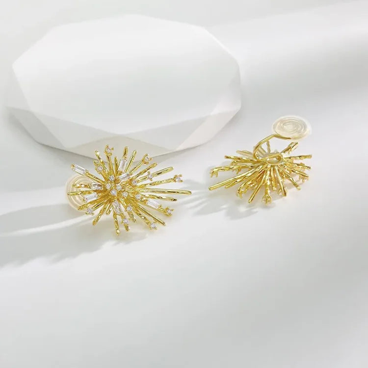Golden Firework Zirconia Earrings – Livia-State of Style
