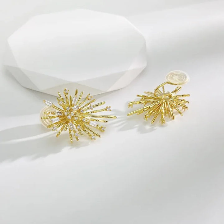 Golden Firework Zirconia Earrings – Livia-State of Style