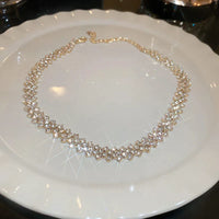 Golden Gala Rhinestone Geometric Necklace-State of Style
