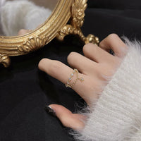 Golden Hexagram Chain Ring - Lyra-State of Style