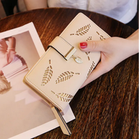 Golden Leaf PU Leather Wallet-Black-Long Wallet-State of Style