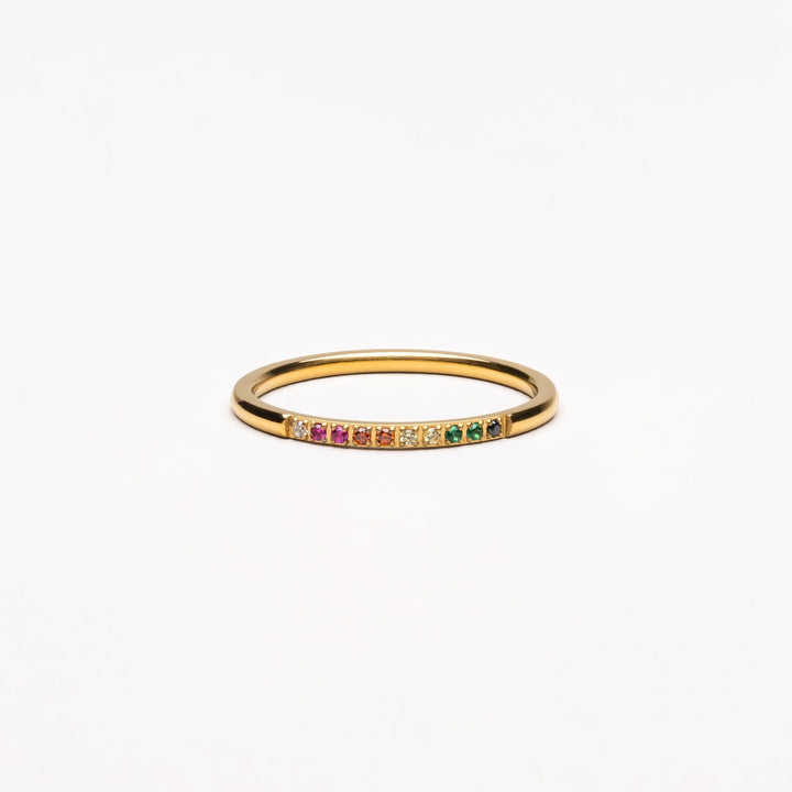 Golden Ring with Coloured Stones - Solene-Gold-6-State of Style