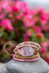 Golden Rose Quartz Bracelet – Amoria-State of Style