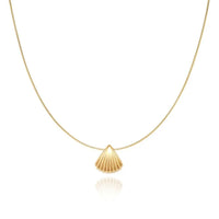 Golden Scallop Flower Necklace - Lilac-State of Style