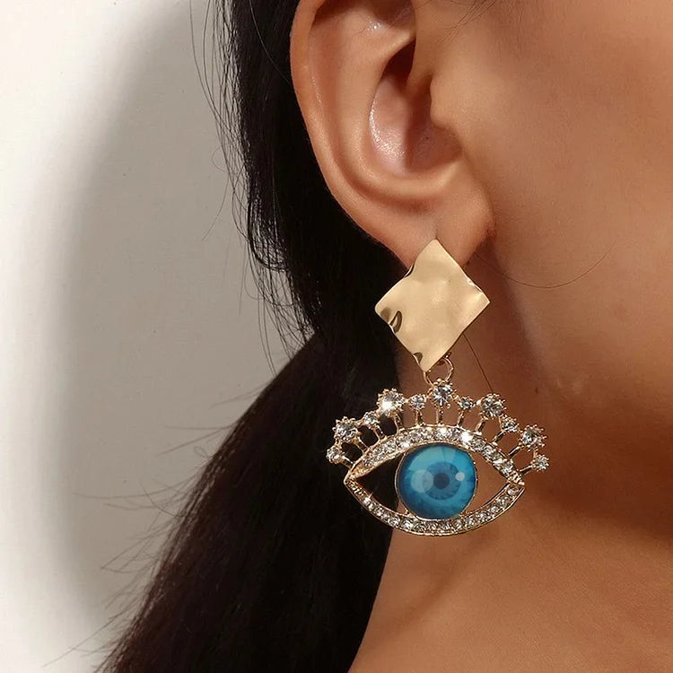 Golden Vintage Evil Eye Drop Earrings – Nerina-State of Style