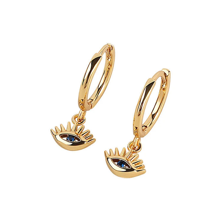 Gold/Silver Evil Eye Drop Earrings – Noa-Silver-State of Style