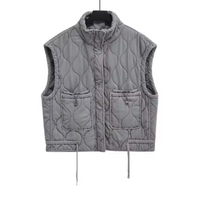 Grey Sleeveless Cotton Waistcoat – Thalia-XS-State of Style