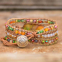Hamsa wrap bracelet with Amazonite - Zahara-State of Style