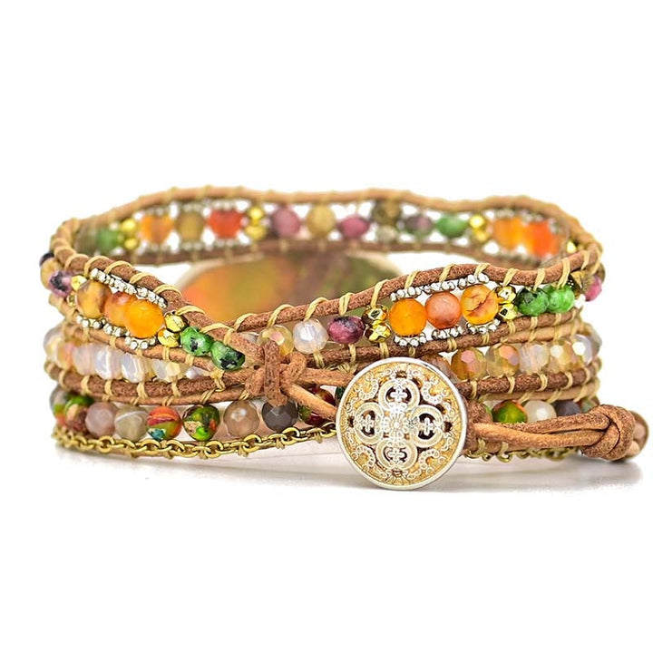 Hamsa wrap bracelet with Amazonite - Zahara-State of Style
