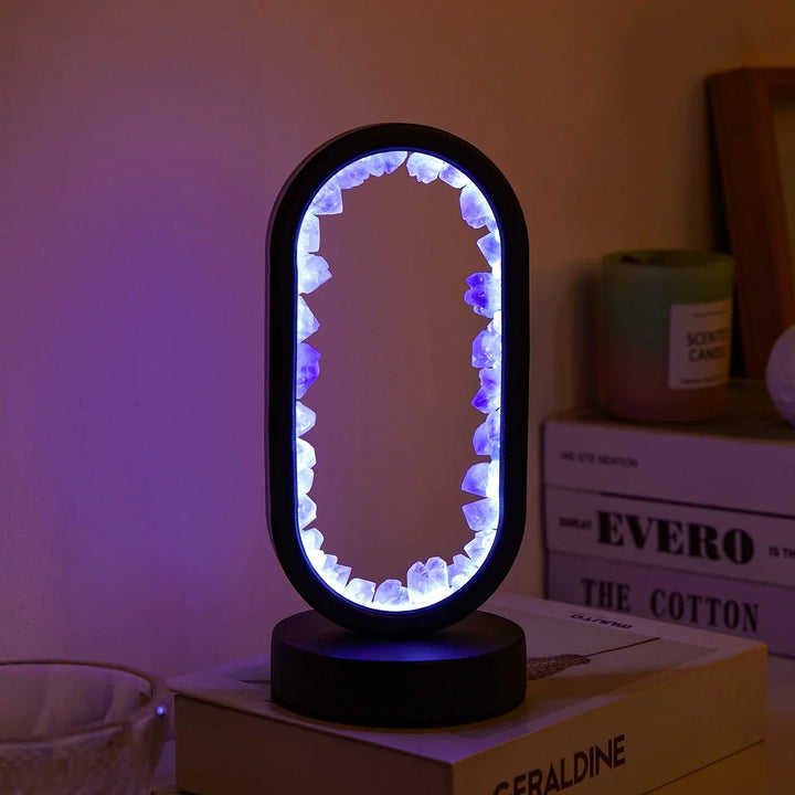 Handmade Amethyst Lamp - Serenith-Celestite Black-State of Style