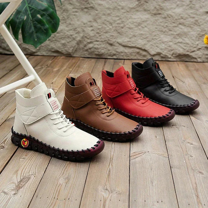 Handmade Comfort Sneaker Boots - Amara-Beige-5-State of Style