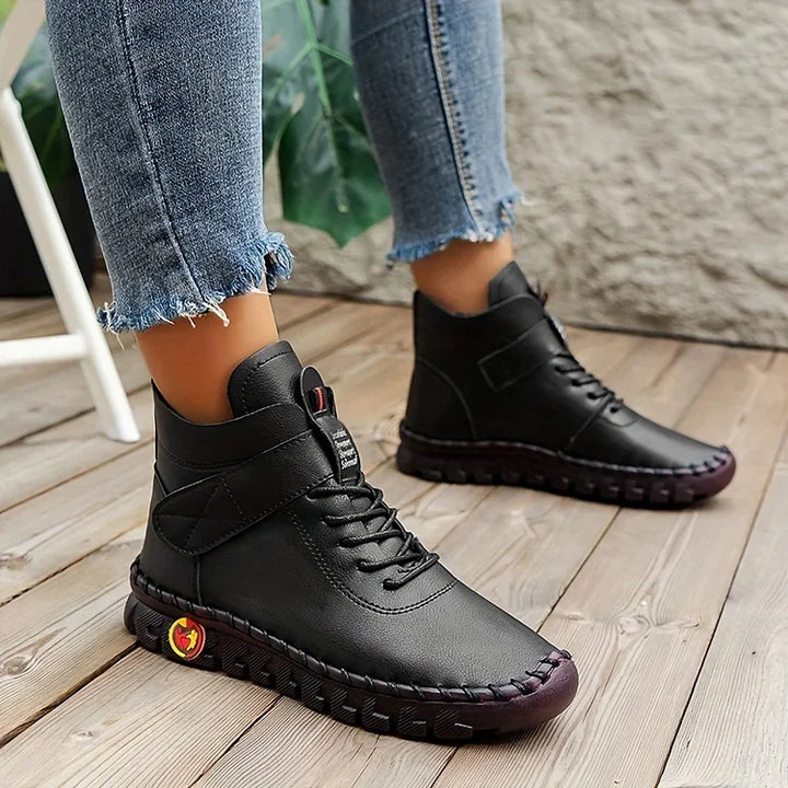 Handmade Comfort Sneaker Boots - Amara-Beige-5-State of Style