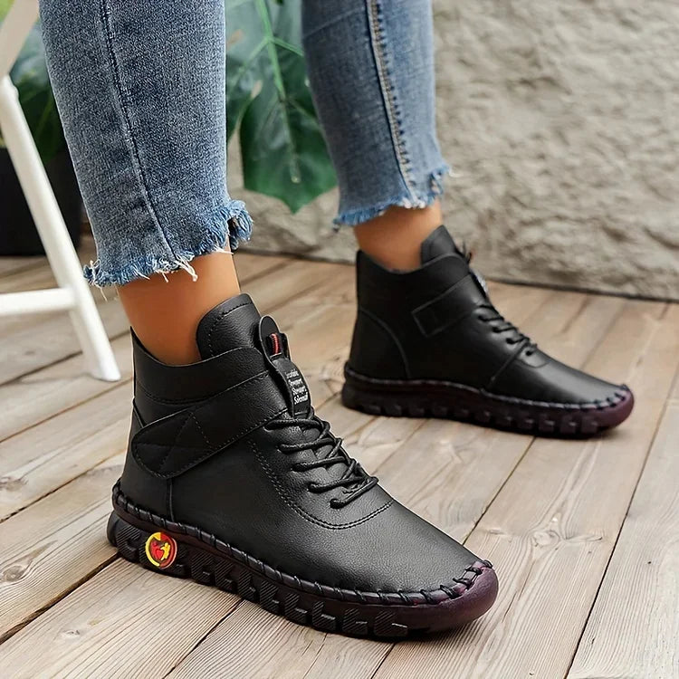 Handmade Comfort Sneaker Boots - Amara-Beige-5-State of Style