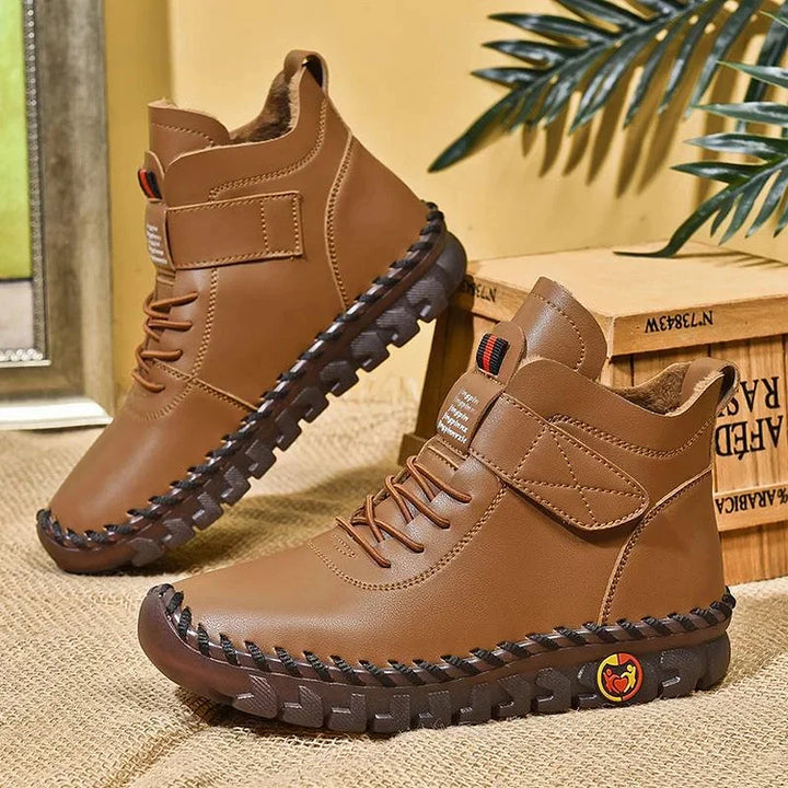 Handmade Comfort Sneaker Boots - Amara-Beige-5-State of Style