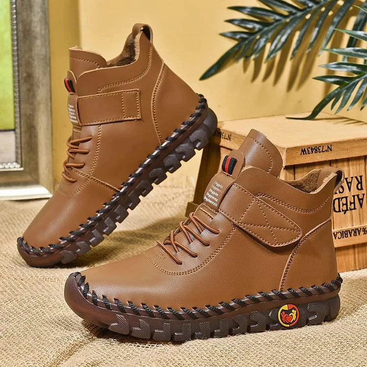 Handmade Comfort Sneaker Boots - Amara-Beige-5-State of Style