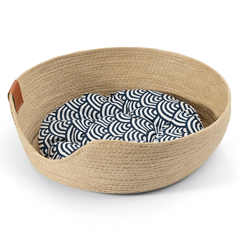 Handmade Comfortable Bed for Cats - LuxeSnooze-Bowl + black cot-S-State of Style
