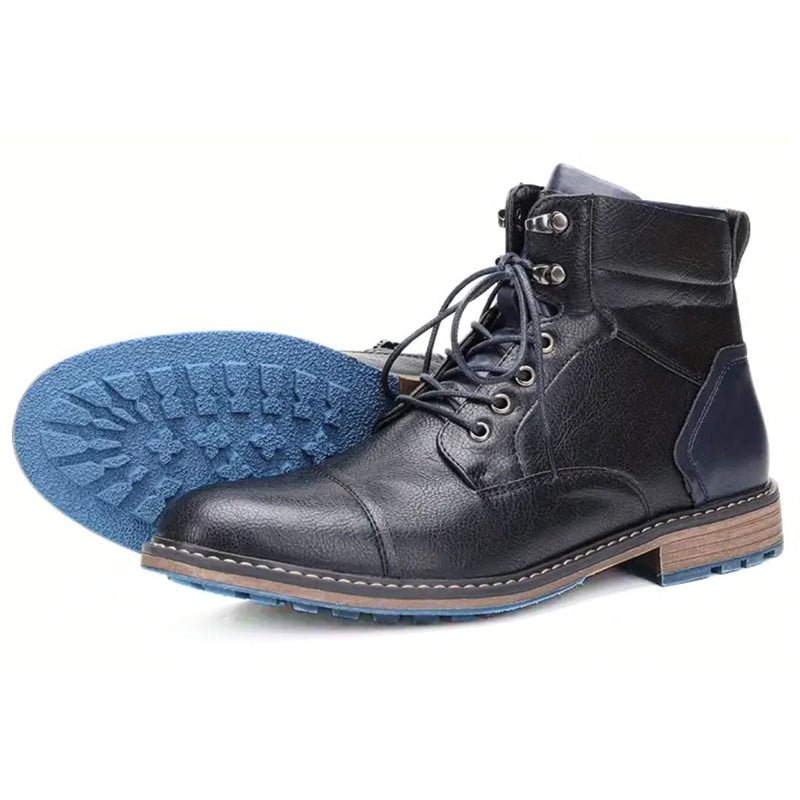 Handmade Vintage Leather Boots Wagner – Classic Zip-Up Design-Black-6.5-State of Style