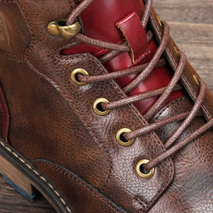 Handmade Vintage Leather Boots Wagner – Classic Zip-Up Design-Grey-6.5-State of Style