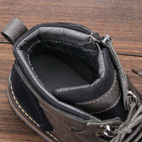 Handmade Vintage Leather Boots Wagner – Classic Zip-Up Design-Grey-6.5-State of Style