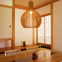 Handmade Wooden Pendant Lamp - RustikAura-Classic wood-23 cm-State of Style