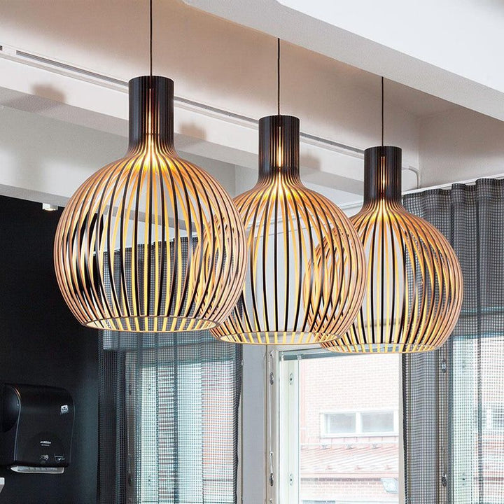 Handmade Wooden Pendant Lamp - RustikAura-Classic wood-23 cm-State of Style