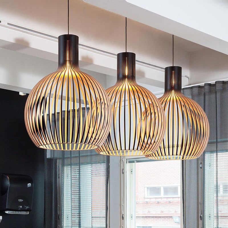 Handmade Wooden Pendant Lamp - RustikAura-Classic wood-23 cm-State of Style