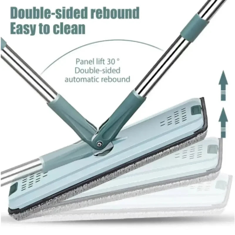 Hands-Free Flat Mop with Bucket - FlexiMop-3 Pads-State of Style