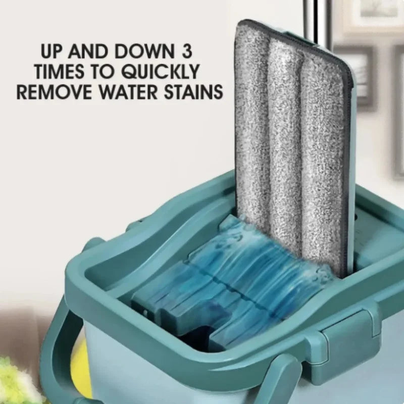Handsfree Flat Press Mop with Bucket - FlexiMop-3 cloths-State of Style