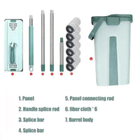 Handsfree Flat Press Mop with Bucket - FlexiMop-3 cloths-State of Style