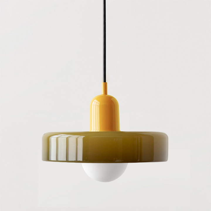 Hanging Lamp of Coloured Glass - BauLume-Green-Red-25 x 18 cm-State of Style
