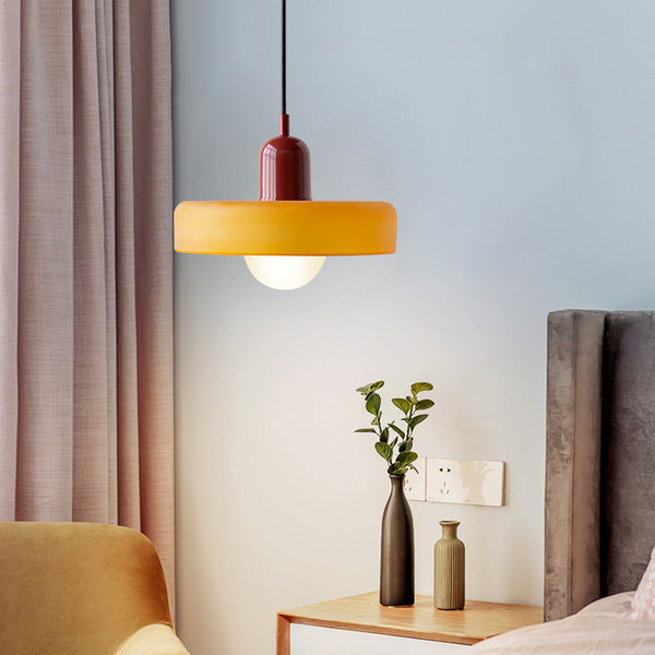 Hanging Lamp of Coloured Glass - BauLume-Green-Red-25 x 18 cm-State of Style
