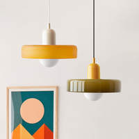Hanging Lamp of Coloured Glass - BauLume-Green-Red-25 x 18 cm-State of Style