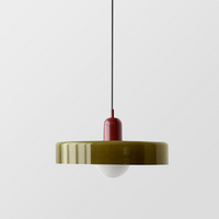Hanging Lamp of Coloured Glass - BauLume-Green-Red-25 x 18 cm-State of Style