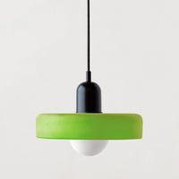 Hanging Lamp of Coloured Glass - BauLume-Green-Red-25 x 18 cm-State of Style