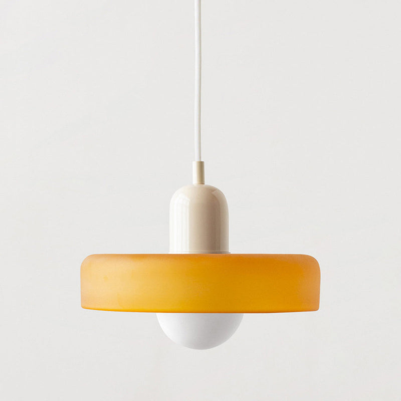 Hanging Lamp of Coloured Glass - BauLume-Yellow-Beige-25 x 18 cm-State of Style