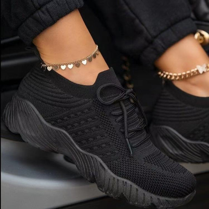 HannasSneaks | Trendy Casual Sneakers for Women-Black-4.5-State of Style