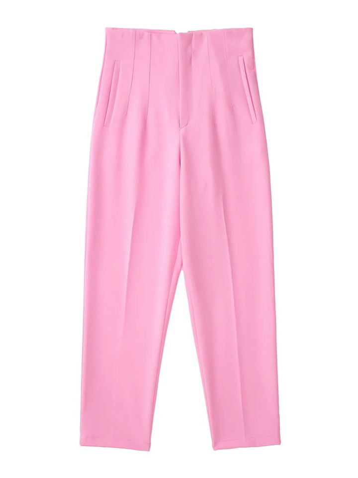 HarleenPants | Women's Stylish & Comfortable Trousers-Baby Pink-XS-State of Style
