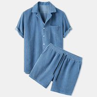 HarrysSet | Men's Stylish & Comfortable 2-Piece Outfit-Blue-S-State of Style