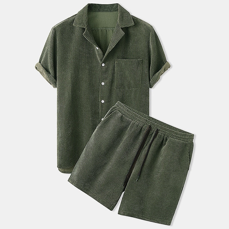 HarrysSet | Men's Stylish & Comfortable 2-Piece Outfit-Green-S-State of Style