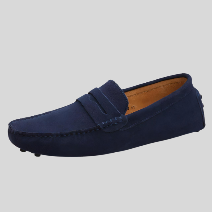 Hayley – Classic Suede Slip-On Shoes with a Comfortable Fit-Marine Blue-6.5-State of Style