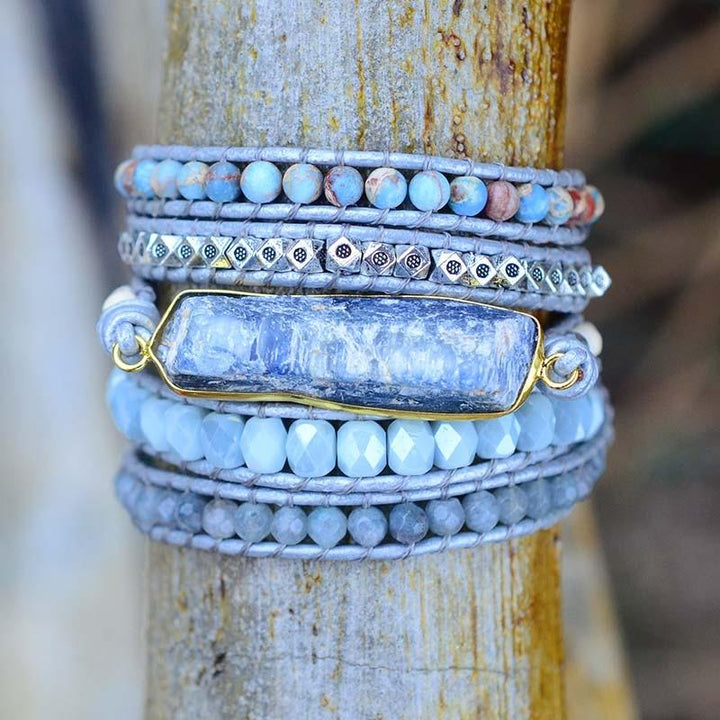 Healing Blue Topaz Wrap Bracelet - Aurina-State of Style