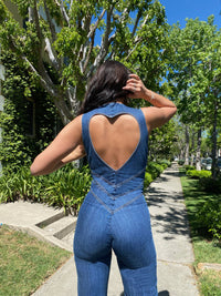 Heart-shaped backless denim jumpsuit for women - Sakura-Blue-XS-State of Style