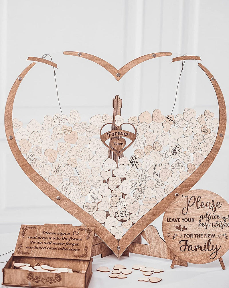 Heart-shaped Wooden Guestbook – Memoro-60 Hearts-State of Style
