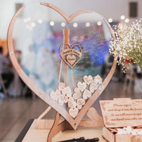 Heart-shaped Wooden Guestbook – Memoro-60 Hearts-State of Style
