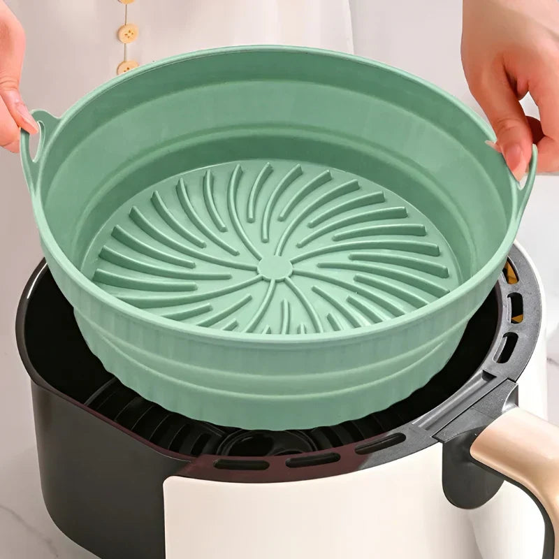 Heat-Resistant Silicone Mat - AirBake-Green-Round-State of Style