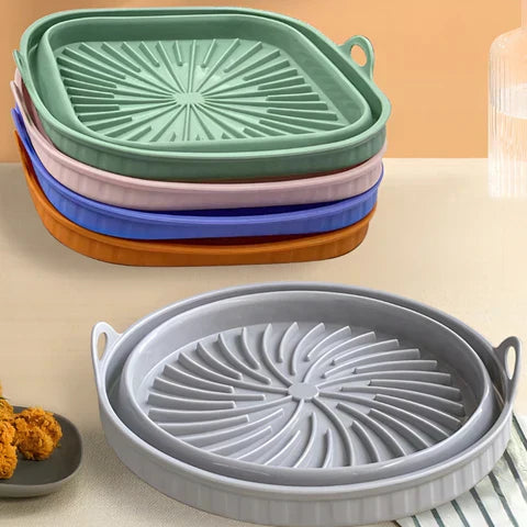 Heat-Resistant Silicone Mat - AirBake-Green-Semi-Round-State of Style