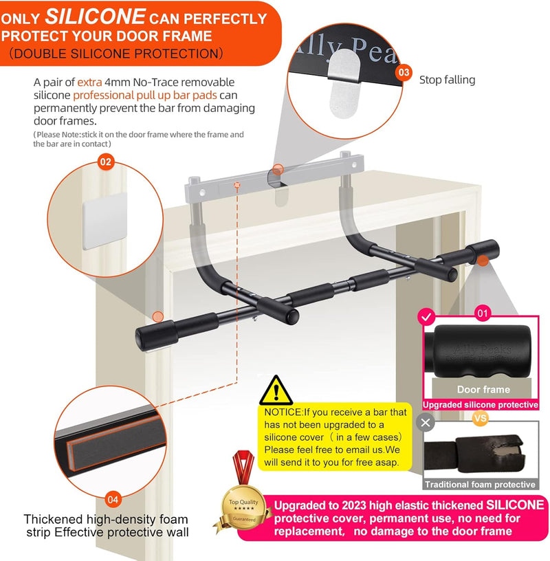 Heavy Duty Pull-up Bar for Door Frame – Maximum 200 Kg Capacity-Black-State of Style